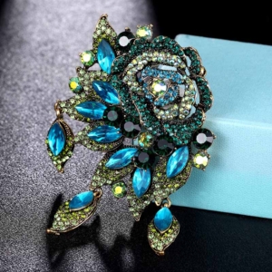 zlxgirl luxury brand bridal jewelry perfect austrian crystal flower brooches hijab fashion women's big size clothing brooch pins